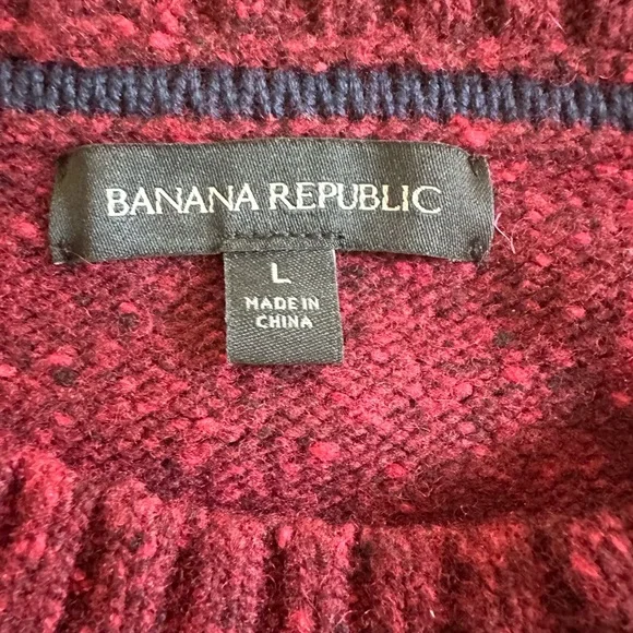 Banana Republic men’s burgundy merino blend raglan crewneck sweater size L - Picture 5 of 7